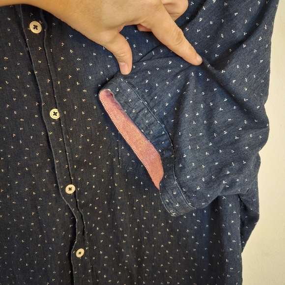 7 Diamonds Night Shift Short-sleeved Button-down Navy/White/Pink Shirt XXL - Picture 5 of 8